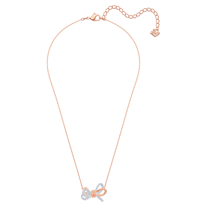 swarovski lifelong bow pendant  bow  white  mixed metal finish