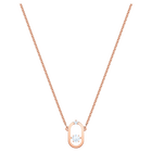 swarovski sparkling dance necklace round cut oval shape white rose gold tone plated