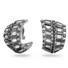 Hyperbola earrings,  Swarovski zirconia, Black, Rhodium plated