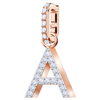 Swarovski Remix Collection Charm A, White, Rose Gold Plating