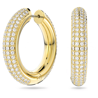 swarovski dextera hoop earrings medium white gold tone plated