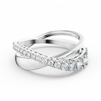 Rare ring, White, Rhodium plated