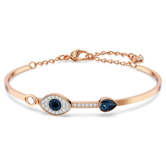 swarovski symbolica bangle evil eye blue mixed metal finish