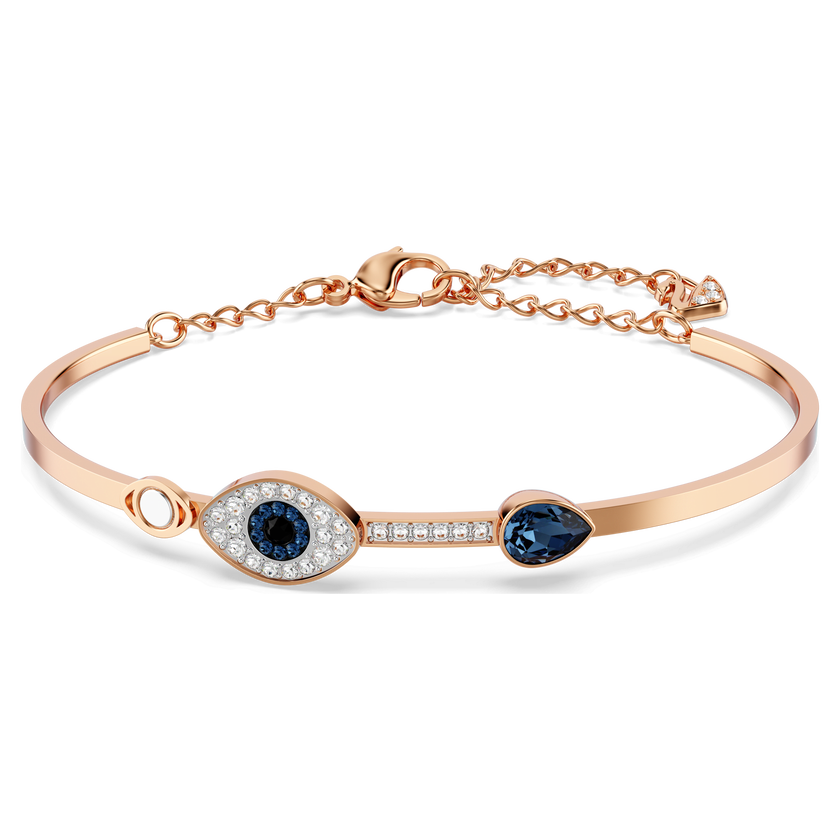 swarovski symbolica bangle  evil eye  blue  mixed metal finish