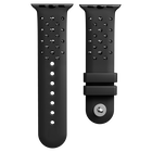 swarovski watch strap  silicone with stitching  black  stainless steel