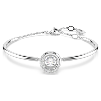 swarovski dextera bangle round cut white rhodium plated