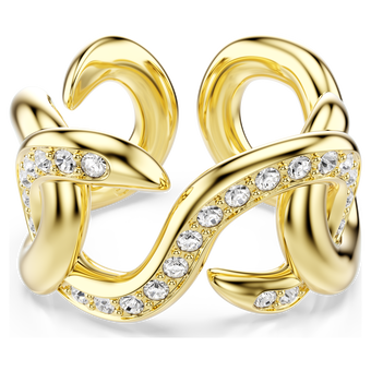 swarovski dextera open ring  round cut  white  gold tone plated