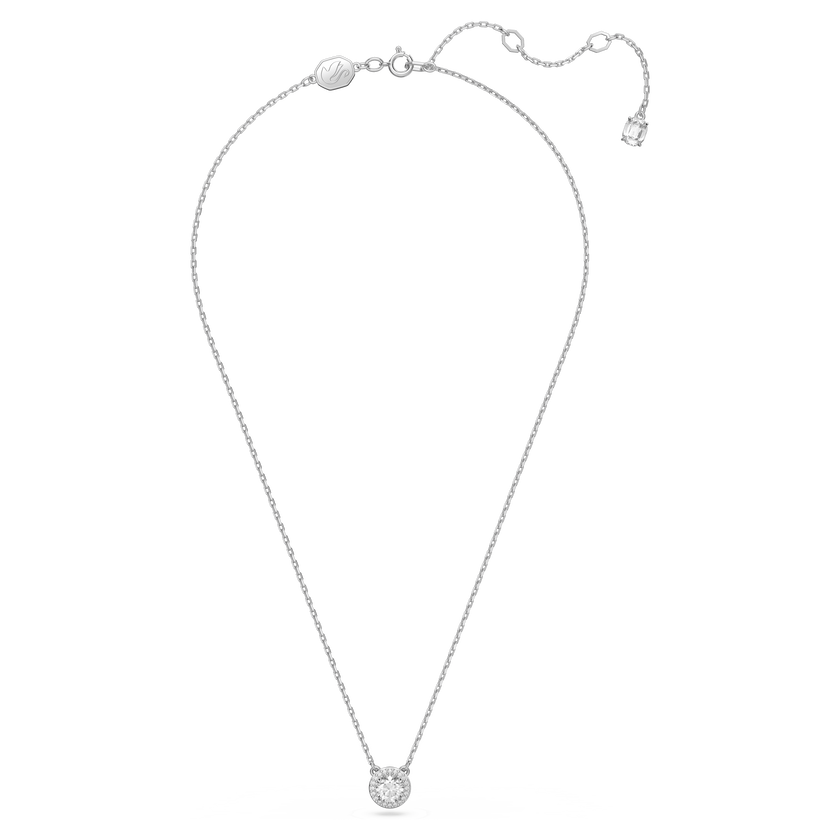 swarovski una angelic pendant  round cut  pav   white  rhodium plated