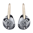 Galet Pierced Earrings, Gray, Rose-gold tone plated