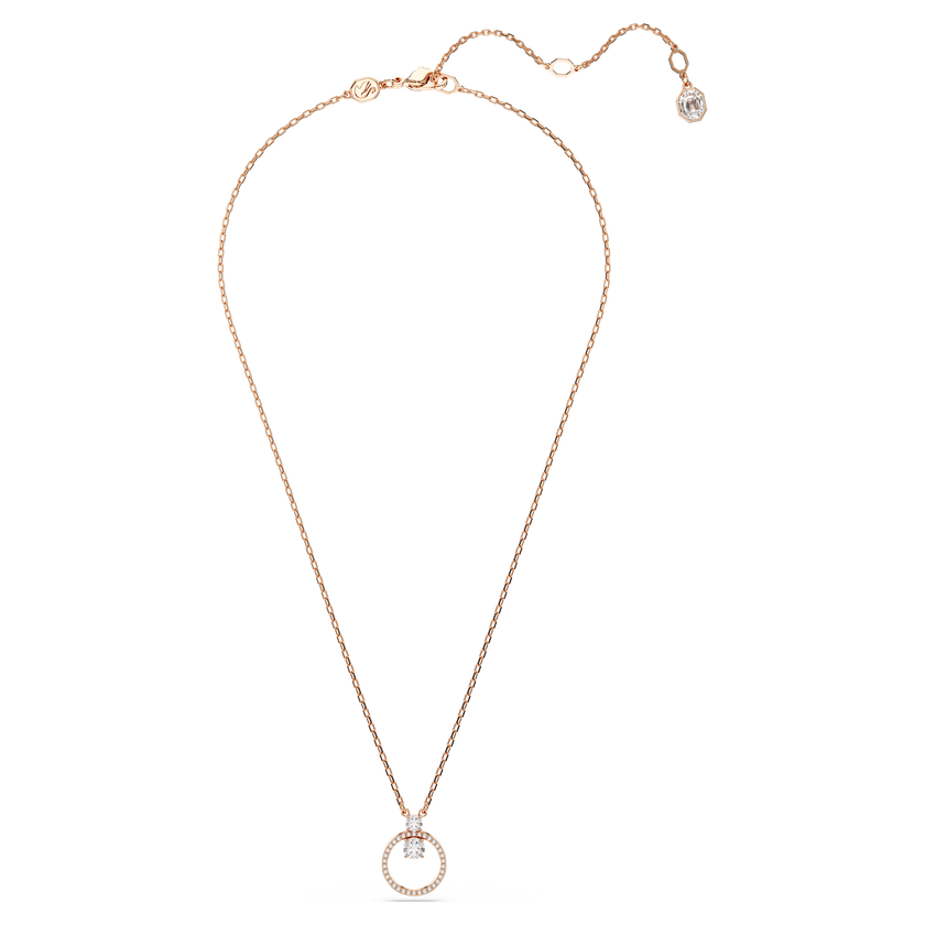 swarovski constella pendant  pav   round cut  white  rose gold tone plated