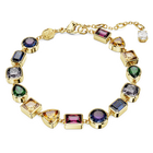 swarovski imber tennis bracelet mixed cuts multicolored gold tone plated