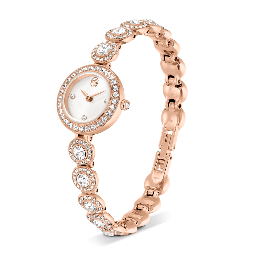 swarovski una angelic watch  crystal bracelet  rose gold tone  rose gold tone finish