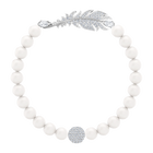Nice Pearl Bracelet, White, Rhodium plated