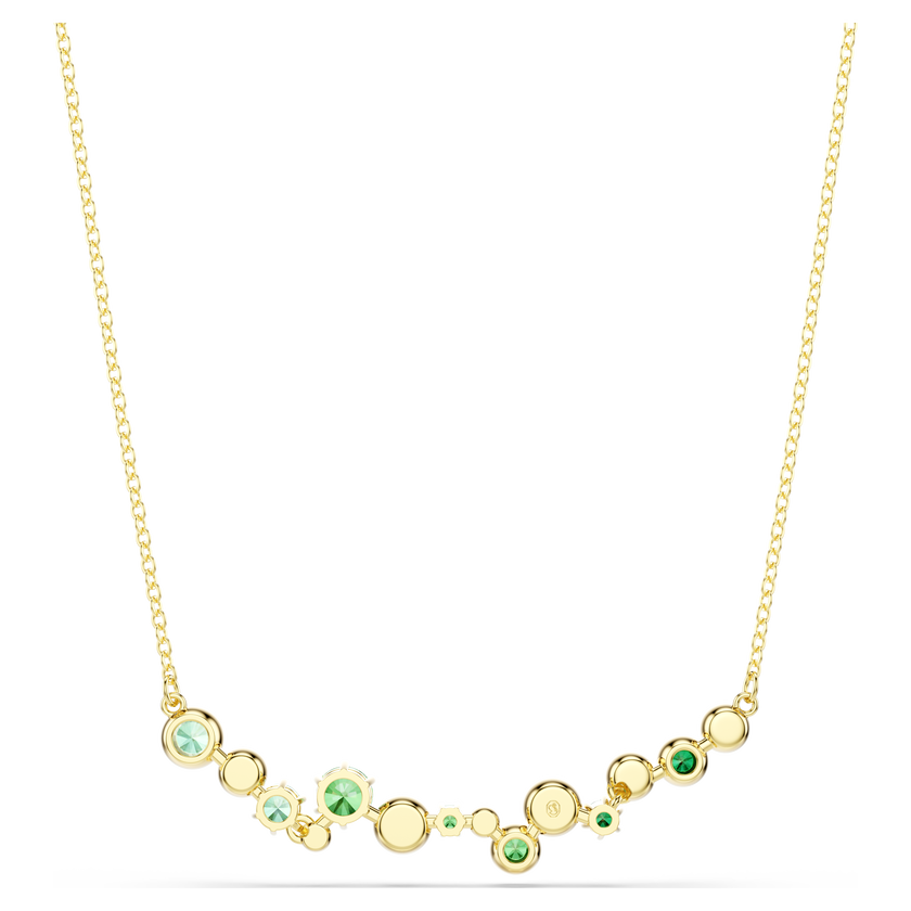 swarovski constella necklace  mixed cuts  green  18k gold finish