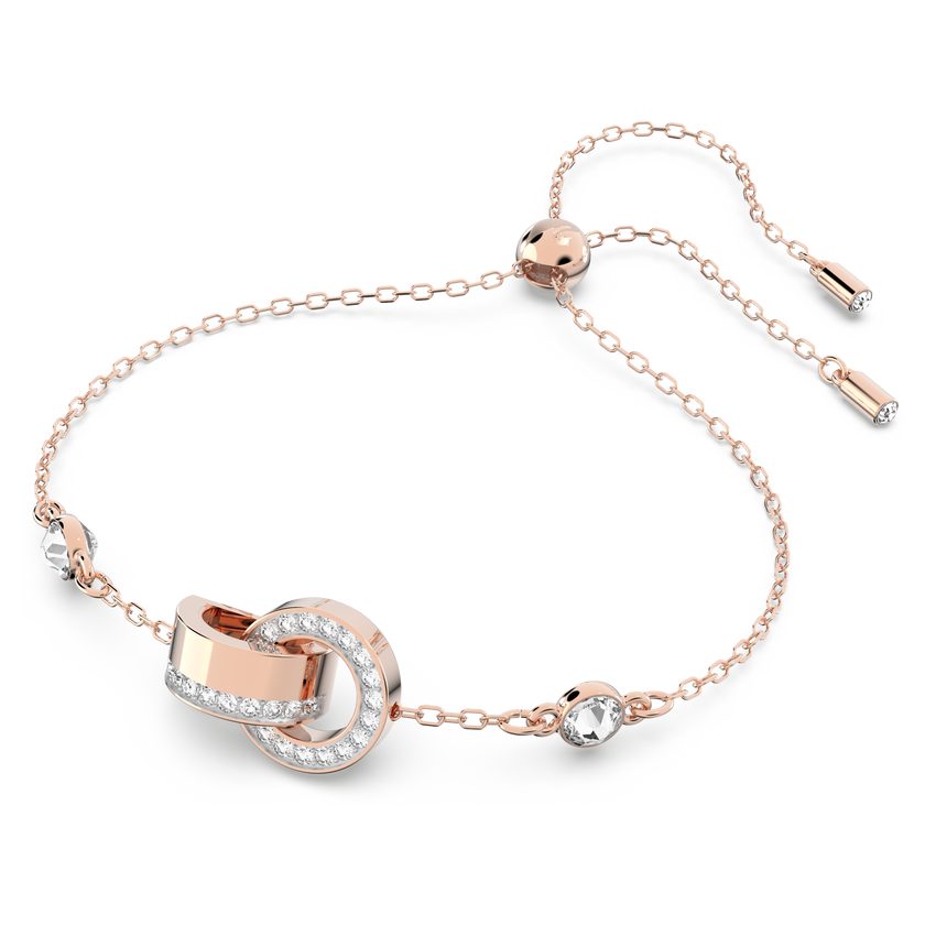 swarovski hollow bracelet  white  rose gold tone plated