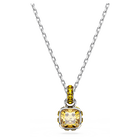 swarovski birthstone pendant square cut november yellow rhodium plated