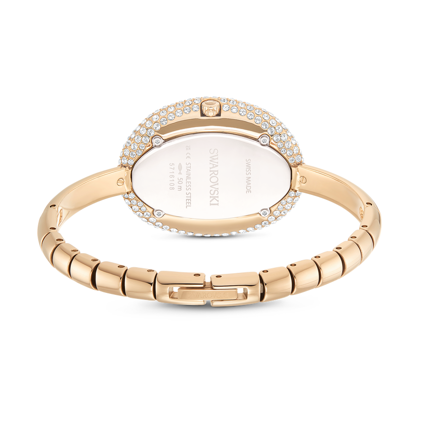 swarovski imber bangle watch  swiss made  metal bracelet  gold tone  champagne gold tone finish