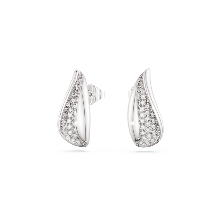 swarovski classica drop earrings  round cut  white  sterling silver