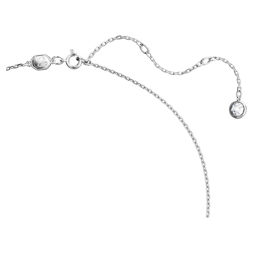 swarovski swan pendant  swan  medium  white  rhodium plated
