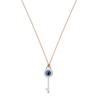 Duo Evil Eye Pendant, Multi-Colored, Rose Gold Plating