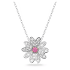 swarovski eternal flower pendant flower pink mixed metal finish