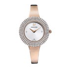 Crystal Rose Watch, Metal Bracelet, White, Rose-gold tone PVD