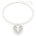 ariana grande x swarovski necklace crystal pearl heart cut heart white rhodium plated