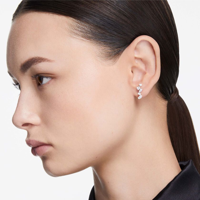 swarovski galaxy ear cuffs  lab grown diamonds 1 25 ct tw  mixed shapes  18k white gold