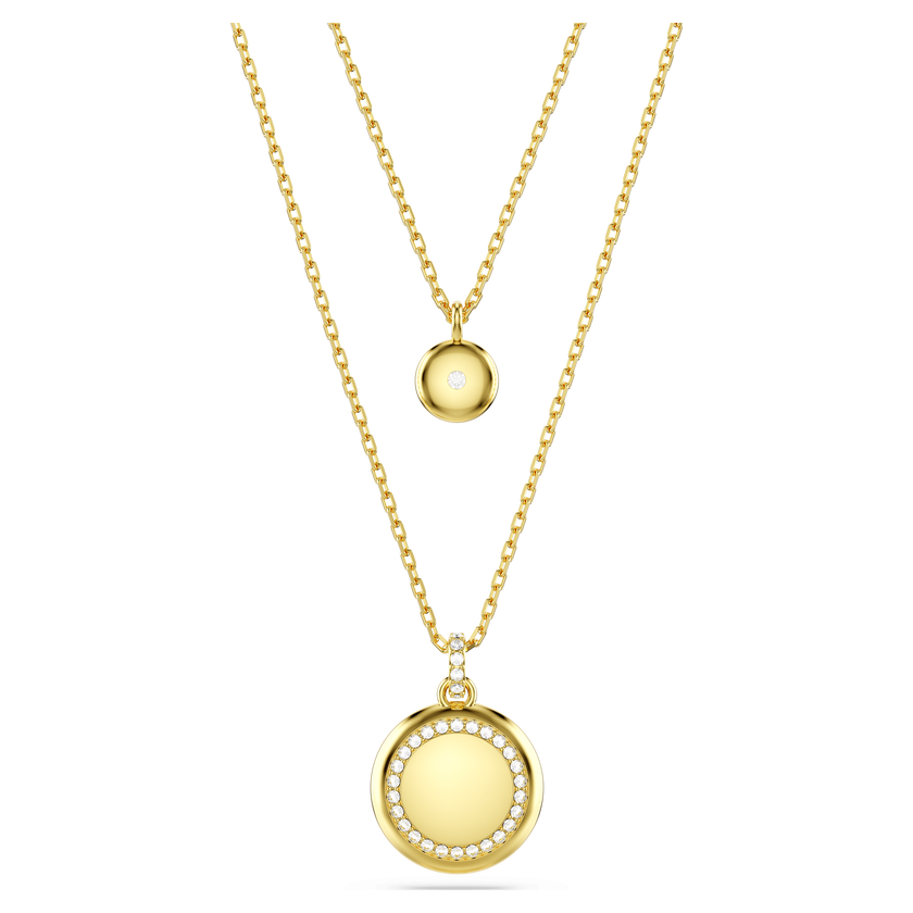swarovski sublima layered pendant  white  gold tone plated