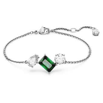 swarovski mesmera bracelet mixed cuts green rhodium plated