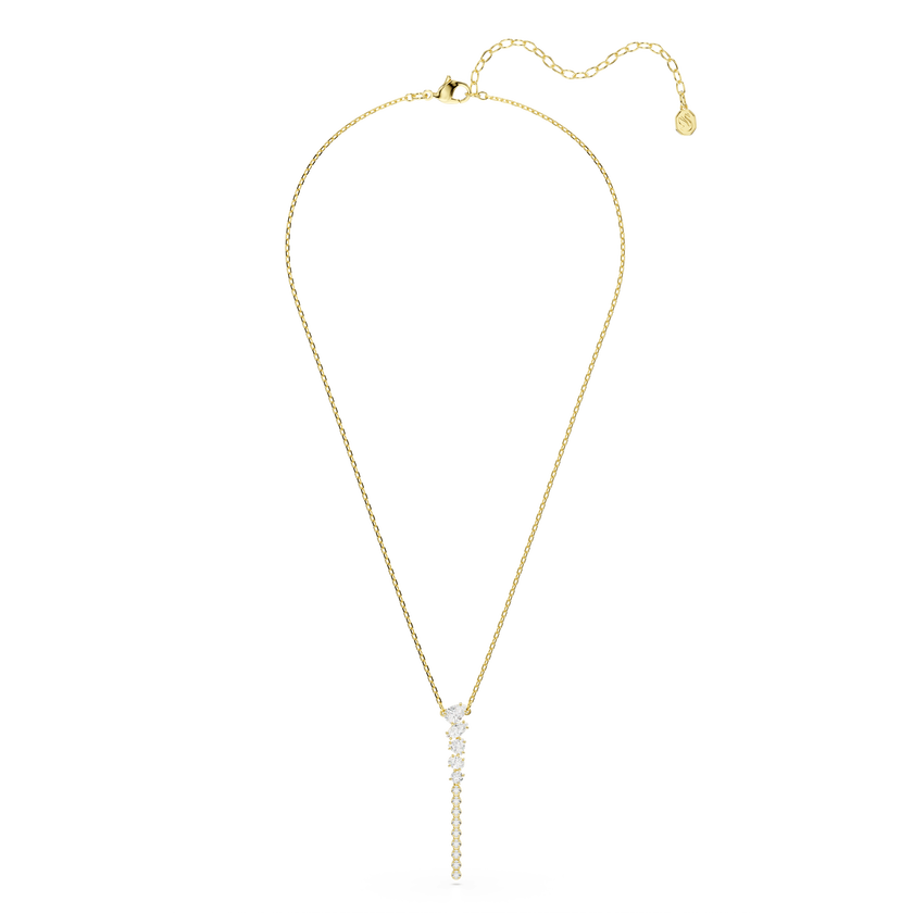 swarovski mesmera y necklace  mixed cuts  white  18k gold finish