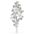swarovski constella brooch crystal pearl round cut white rhodium plated
