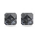 swarovski chroma stud earrings pyramid cut crystals gray ruthenium plated