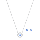 Sparkling Dance Round Set, Blue, Rhodium plating