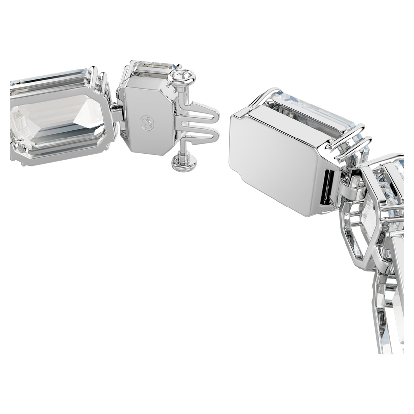 swarovski millenia tennis bracelet  octagon cut  white  rhodium plated