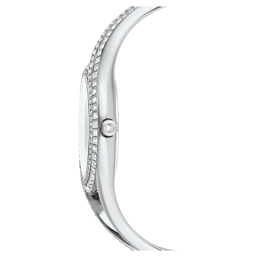 swarovski hyperbola bangle watch  swiss made  metal bracelet  silver tone  stainless steel
