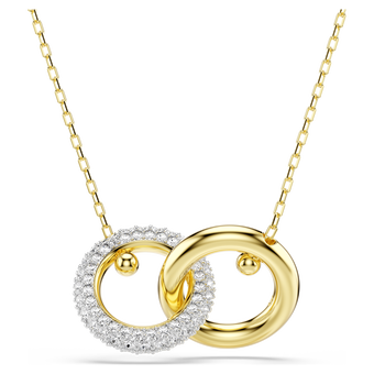 swarovski dextera pendant  interlocking loop  white  18k gold finish