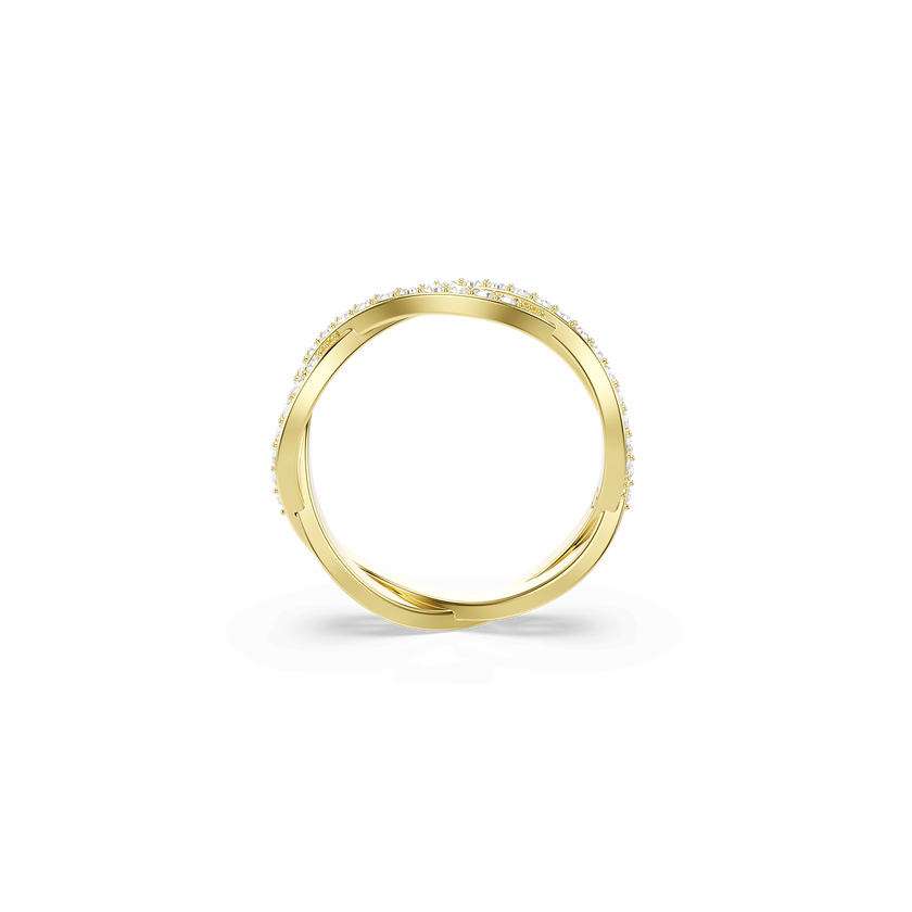 swarovski infinity ring  pav   white  18k gold finish
