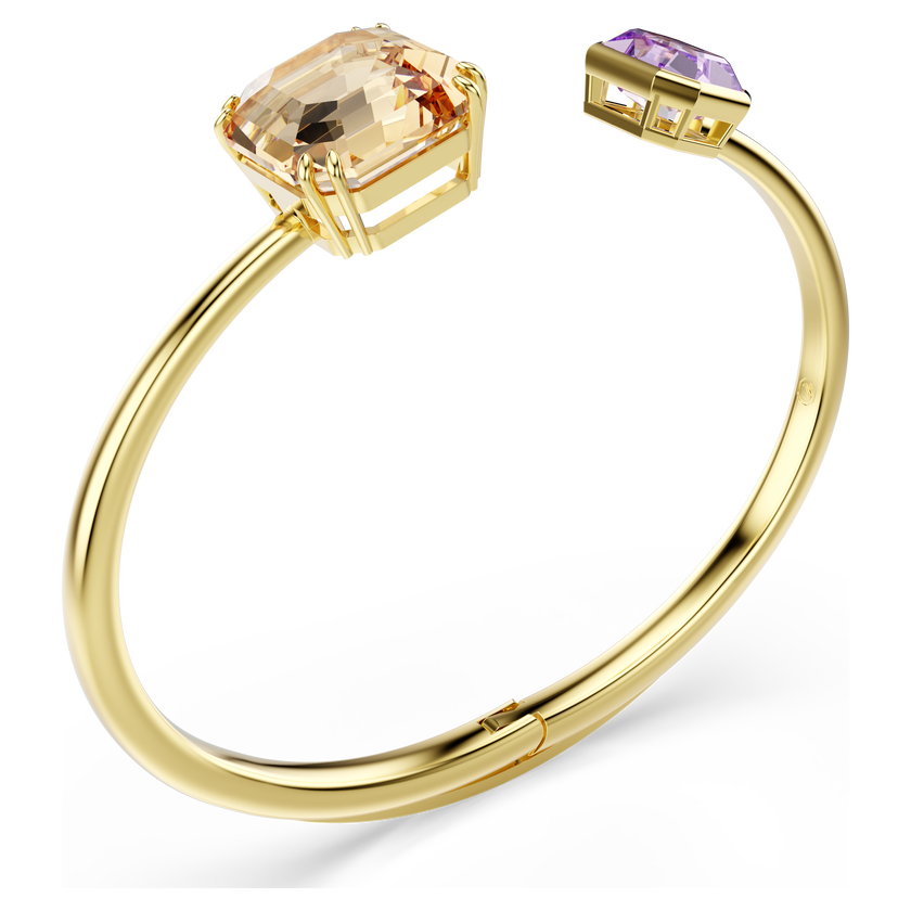 swarovski millenia bangle  octagon cut  multicolored  18k gold finish