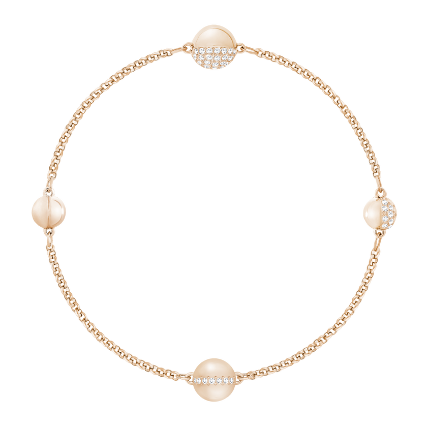 Swarovski Remix Collection The Round Strand, White, Rose-gold plated