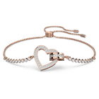swarovski lovely bracelet heart white rose gold tone plated