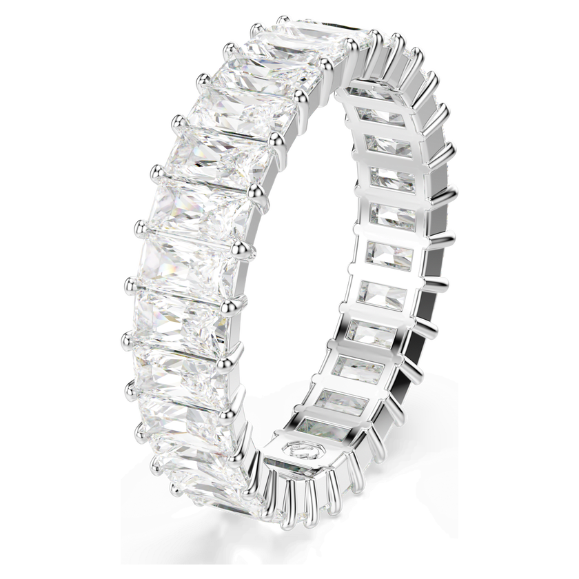 swarovski matrix ring  baguette cut  white  rhodium plated