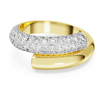 Dextera cocktail ring, White, Gold-tone plated swarovski dextera cocktail ring  white  gold tone plated
