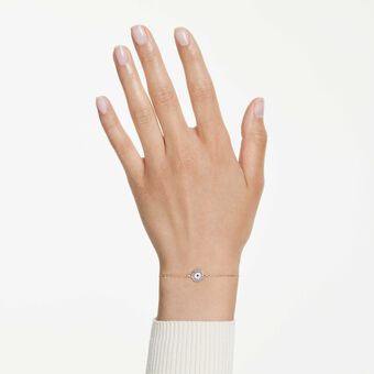 swarovski luckily bracelet  pav   eye  blue  rose gold tone plated