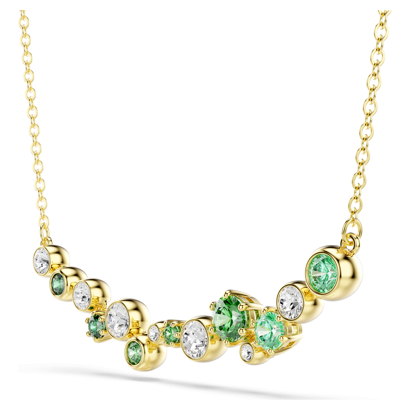swarovski constella necklace  mixed cuts  green  18k gold finish