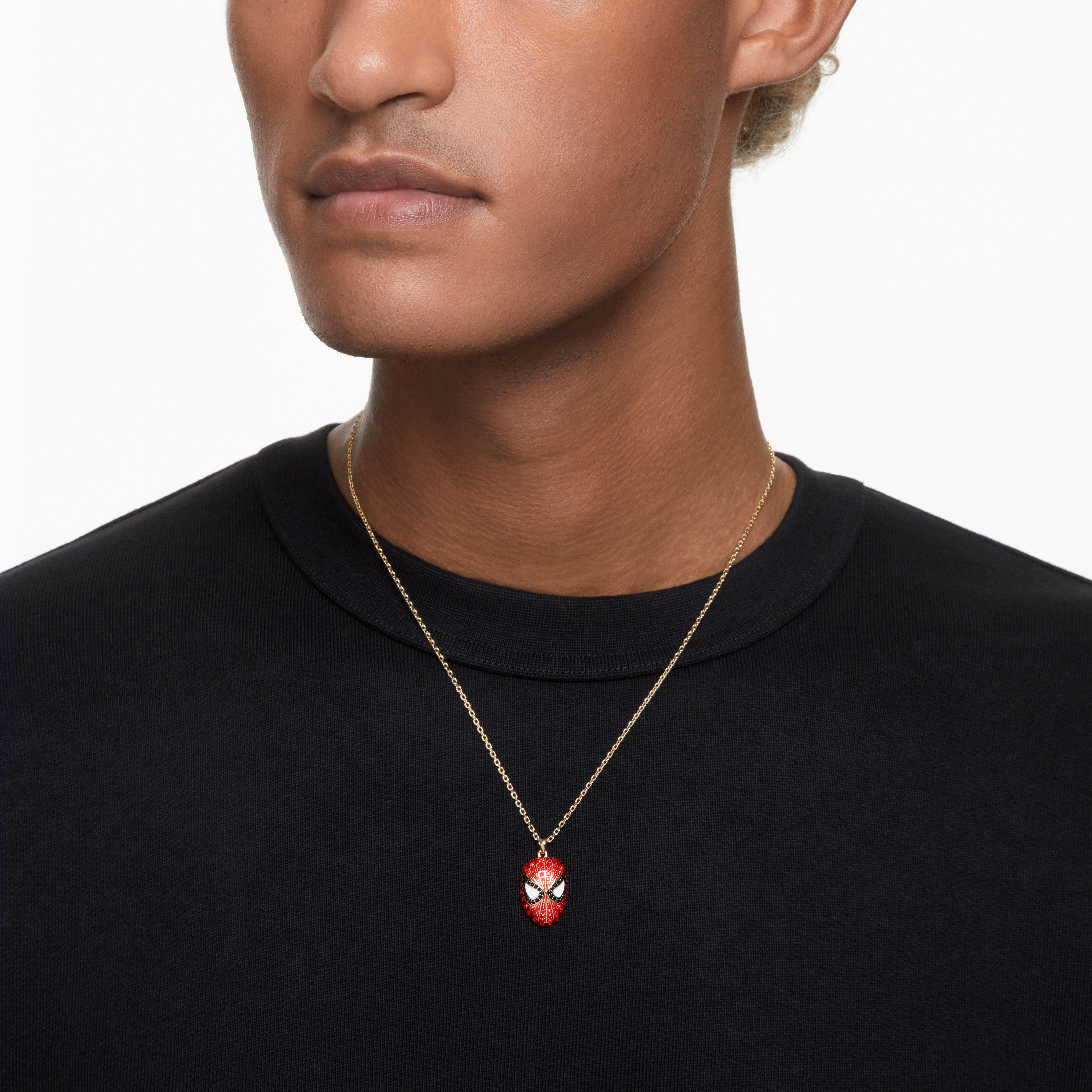 Buy Swarovski Spider Man pendant Red Gold tone plated