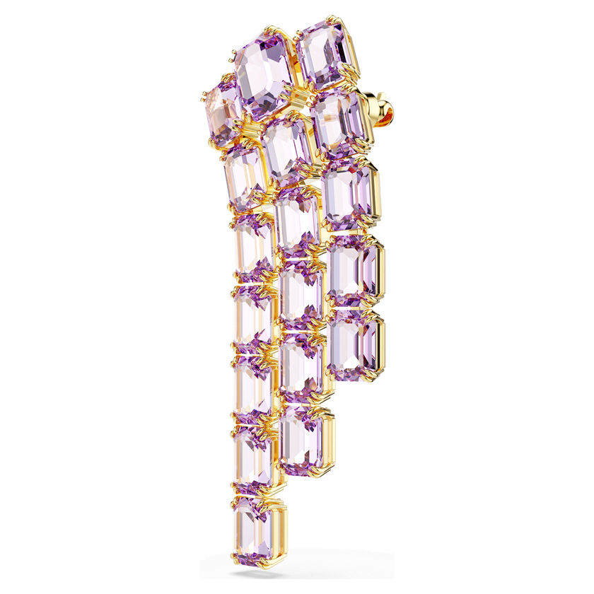 swarovski millenia brooch  octagon cut  purple  gold tone plated