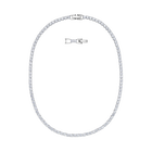 Tennis Deluxe Necklace, White, Rhodium plated