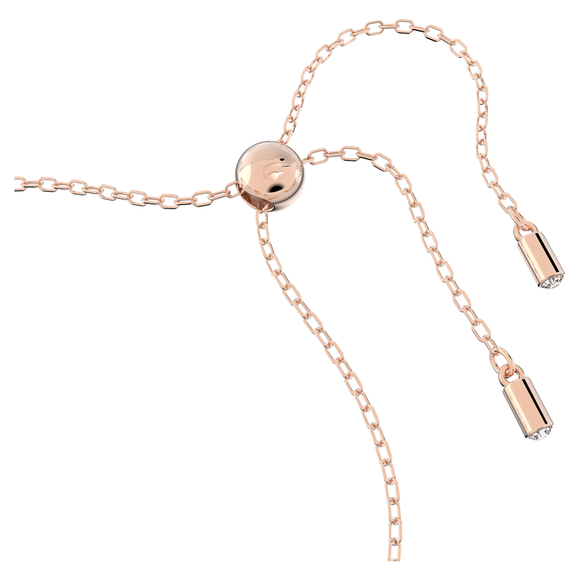 swarovski hollow bracelet  white  rose gold tone plated