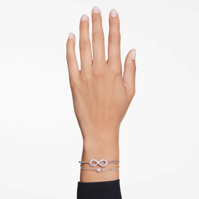 swarovski hyperbola bangle  infinity  white  rhodium plated